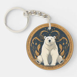 Elegante Polar Bear Illustration Schlüsselanhänger