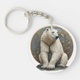 Elegante Polar Bear Illustration Schlüsselanhänger