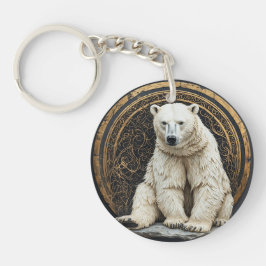 Elegante Polar Bear Illustration Schlüsselanhänger