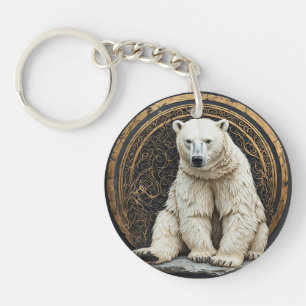 Elegante Polar Bear Illustration Schlüsselanhänger