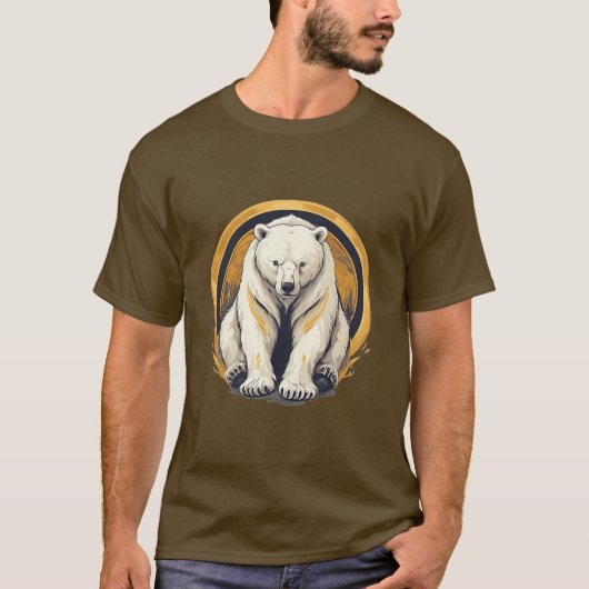 Elegante Polar Bear Illustration T-Shirt (Vorderseite)