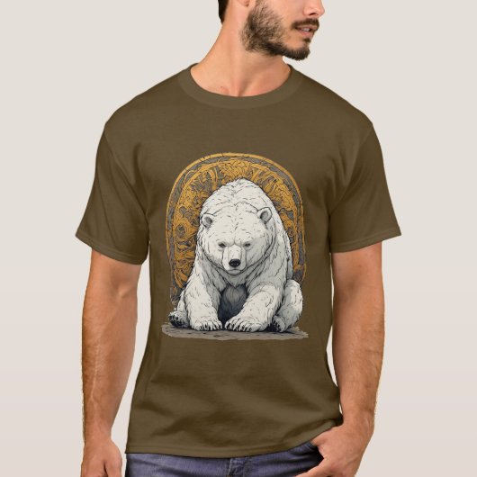 Elegante Polar Bear Illustration T-Shirt (Vorderseite)