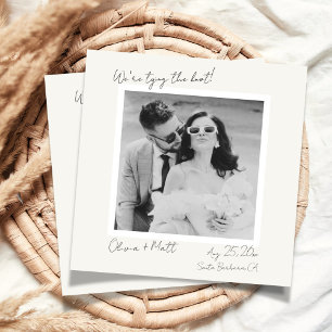 Elegante Polaroid Save-the-Date-Hochzeit Einladung