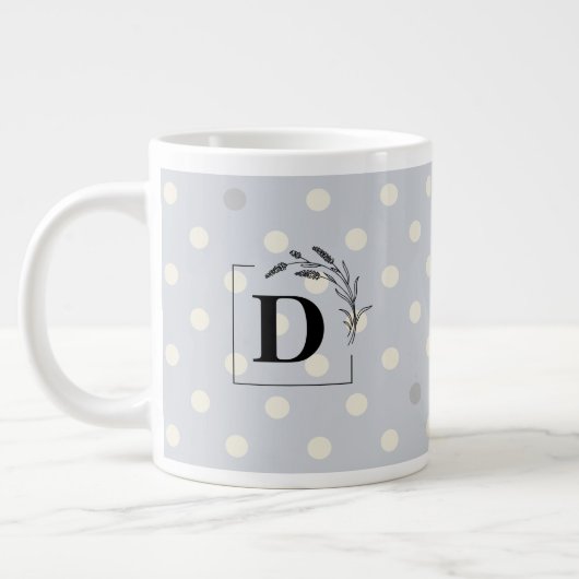 Elegante Polka Dot Monogram Tasse - Individualisie (Links)