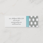 Elegante Polka-Punkte Mini Visitenkarte (Rückseite)