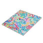 Elegante Polka-Punkte - Ocean Blue und White Fliese (Seite)