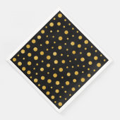 Elegante Polka-Punkte - Schwarzes Gold Serviette (Ecke)