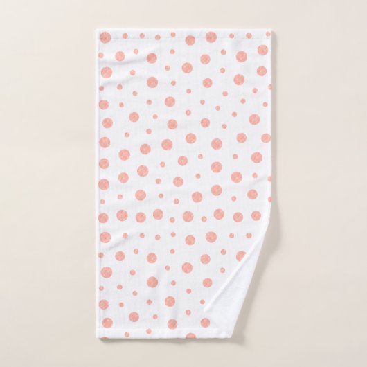 Elegante Polka-Punkte - Weich rosa Gold Badhandtuch Set (Handtuch)