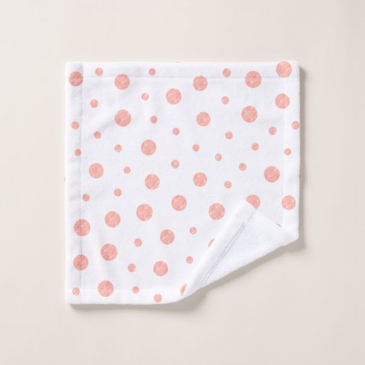 Elegante Polka-Punkte - Weich rosa Gold Badhandtuch Set (Waschlappen)