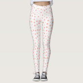 Elegante Polka-Punkte - Weich rosa Gold Weiß Leggings (Vorderseite)