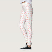 Elegante Polka-Punkte - Weich rosa Gold Weiß Leggings (Links)