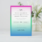 Elegante Polysexual Pride Wedding Einladung (Stehend Vorderseite)