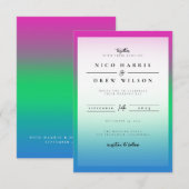 Elegante Polysexual Pride Wedding Einladung (Vorne/Hinten)
