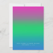 Elegante Polysexual Pride Wedding Einladung (Rückseite)