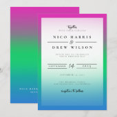Elegante Polysexual Pride Wedding Einladung (Vorne/Hinten)