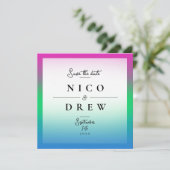 Elegante Polysexual Pride Wedding Save The Date (Stehend Vorderseite)
