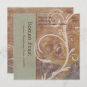 Elegante Pompeji-Rottöne, Grüntöne-römisches Fest Einladung (Vorne/Hinten)