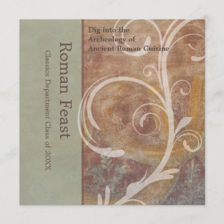 Elegante Pompeji-Rottöne, Grüntöne-römisches Fest Einladung