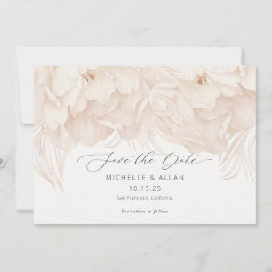 Elegante Pony in Beige Flat Save the Date Card