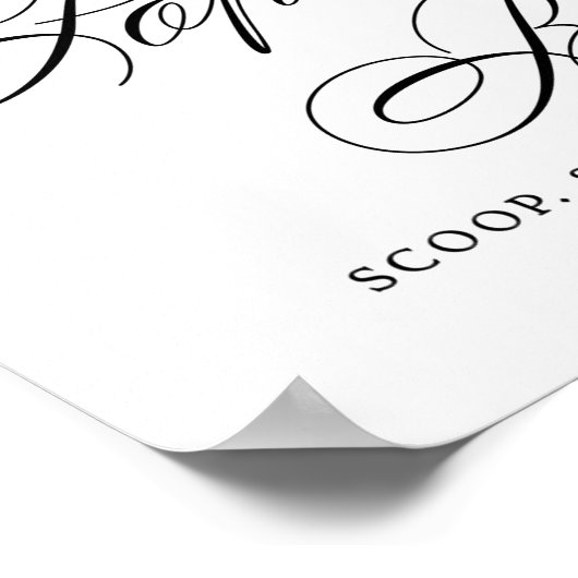 Elegante Popcorn Bar Black Script | LECKEREI Poster (Ecke)