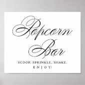 Elegante Popcorn Bar Black Script | LECKEREI Poster (Vorne)