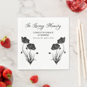 Elegante Poppies auf der Beerdigung des Gedächtnis Serviette (Beispiel)