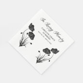 Elegante Poppies auf der Beerdigung des Gedächtnis Serviette (Ecke)