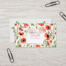 Elegante Poppies Orange Floral Pattern Visitenkarte