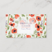 Elegante Poppies Orange Floral Pattern Visitenkarte (Vorderseite)