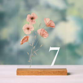 Elegante Poppy Meadow Orange Blume Acrylschild