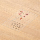 Elegante Poppy Meadow Orange Blume Hochzeit Acryleinladungen (Ablage )