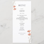 Elegante Poppy Meadow Orange Blume Hochzeit Menükarte (Vorderseite)