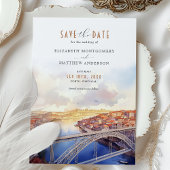 Elegante Porto Portugal Save the Date Wedding Card Einladung
