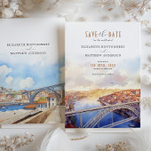 Elegante Porto Portugal Save the Date Wedding Card Einladung