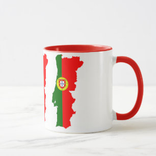 Elegante portugiesische Flagge mit Wappen Tasse