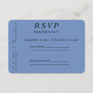 Elegante Porzellanblaue Hochzeits-RSVP-Karte RSVP Karte