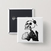 Elegante Posada Calavera Kunst Button (Vorne & Hinten)