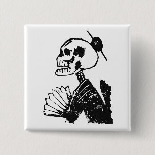 Elegante Posada Calavera Kunst Button