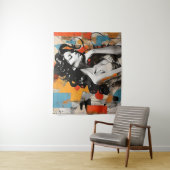 Elegante Pose Abstrakte Porträtmalerei Wandteppich (Beispiel)