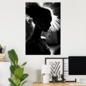 Elegante Poster Ballerina mit verschwommenem Effek (Heimbüro)