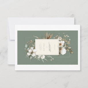 Elegante Postkarte mit floralen Motiven in Salbeig