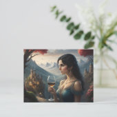 Elegante Postkarte: Wine Drink Postkarte (Stehend Vorderseite)