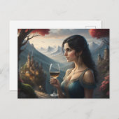 Elegante Postkarte: Wine Drink Postkarte (Vorne/Hinten)