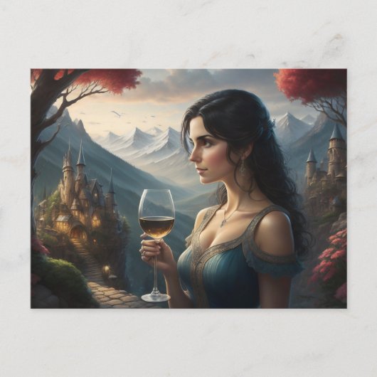 Elegante Postkarte: Wine Drink Postkarte (Vorderseite)