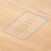 Elegante Powder Blue Monogram Modern Wedding Acryleinladungen (Ablage )