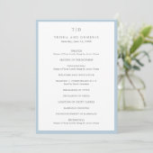 Elegante Powder Blue Monogram Modern Wedding Programm (Stehend Vorderseite)