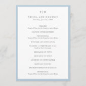 Elegante Powder Blue Monogram Modern Wedding Programm (Vorderseite)