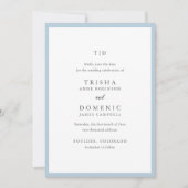 Elegante Powder Blue Monogram Modern Wedding Save The Date (Vorderseite)