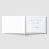 Elegante Powderblaue Schrift Hochzeit Gästebuch (Voll)
