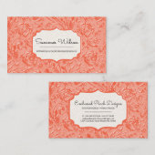 Elegante prägeartige rötliche BlumenVisitenkarte Visitenkarte (Vorne/Hinten)